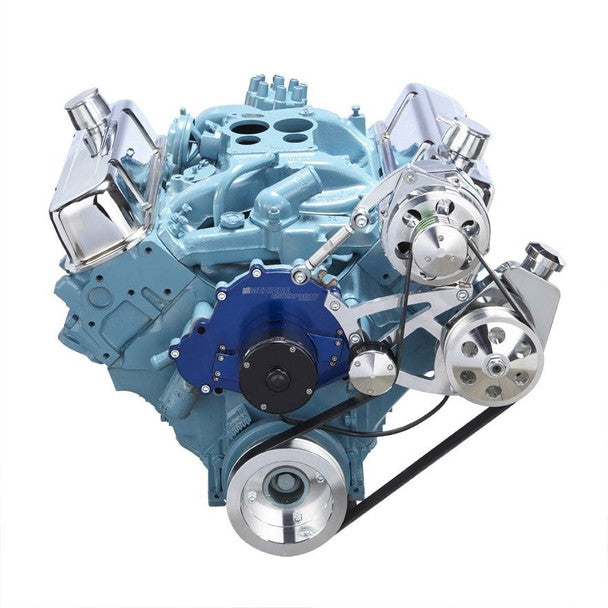 Pontiac Serpentine Conversion - Power Steering & Alternator - Electric Water Pump - Polished