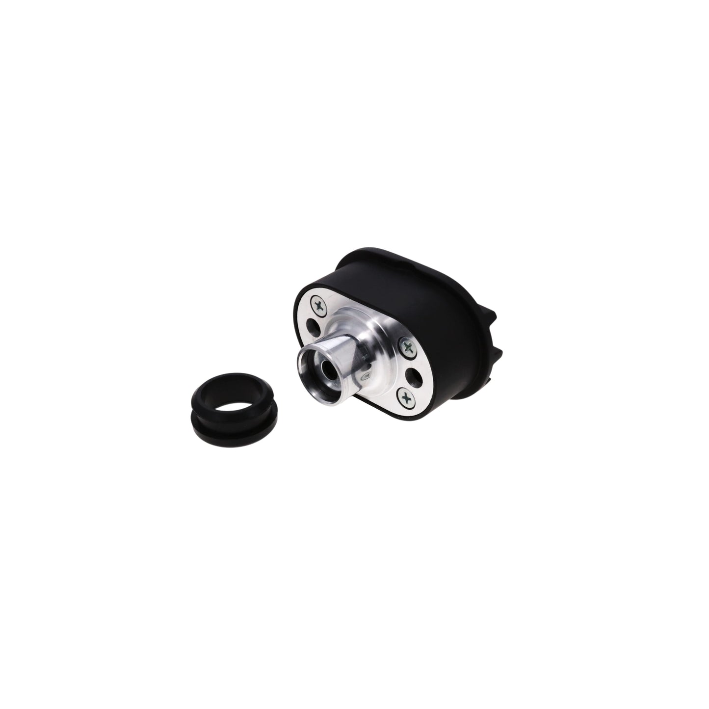 Aluminum Breather Cap, Push-In Oval Finned - Black