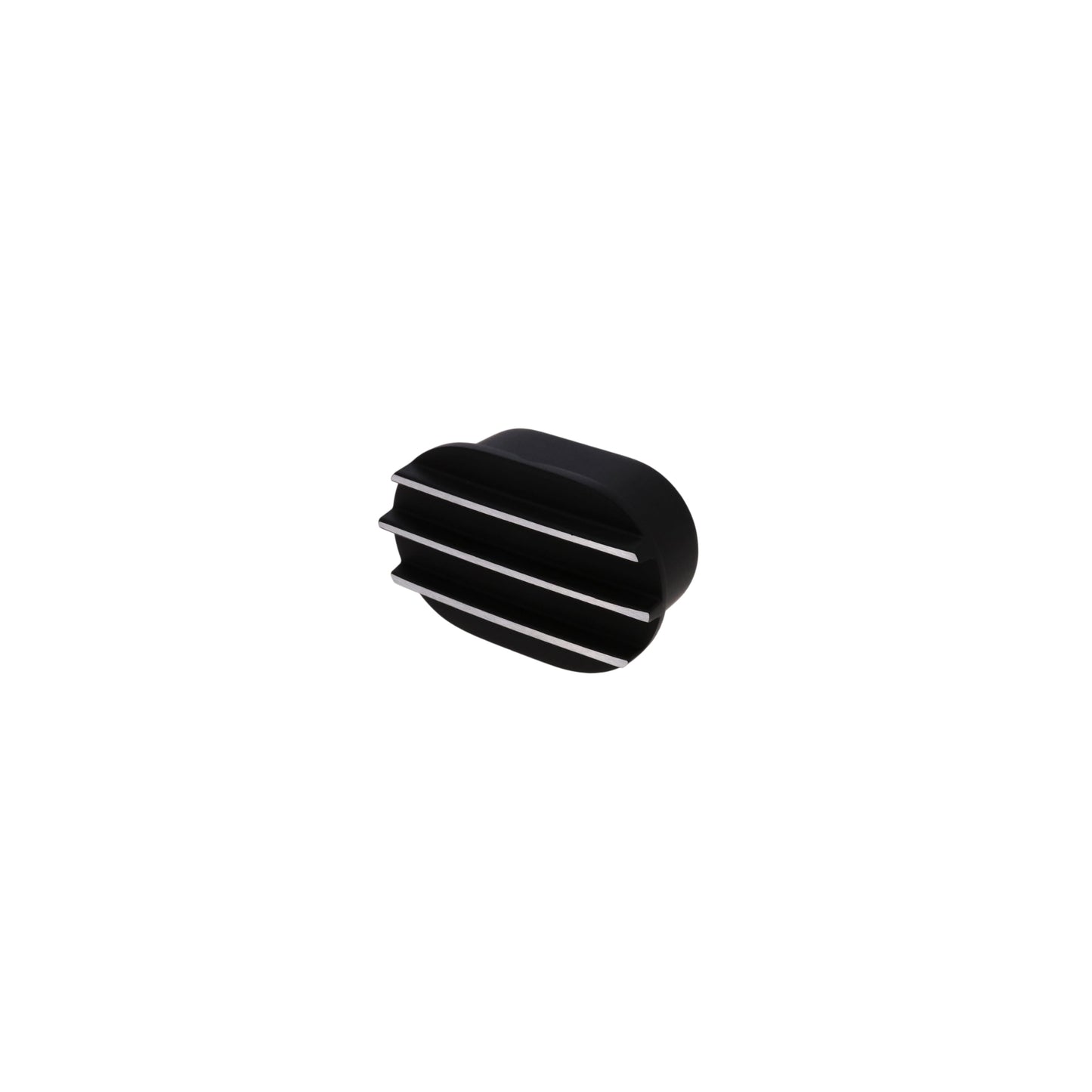 Aluminum Breather Cap, Push-In Oval Finned - Black
