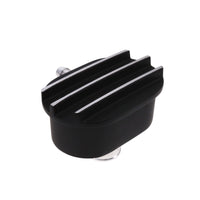 Aluminum Breather Cap, Push-In with Tube Oval Finned - Black