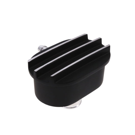 Aluminum Breather Cap, Push-In with Tube Oval Finned - Black