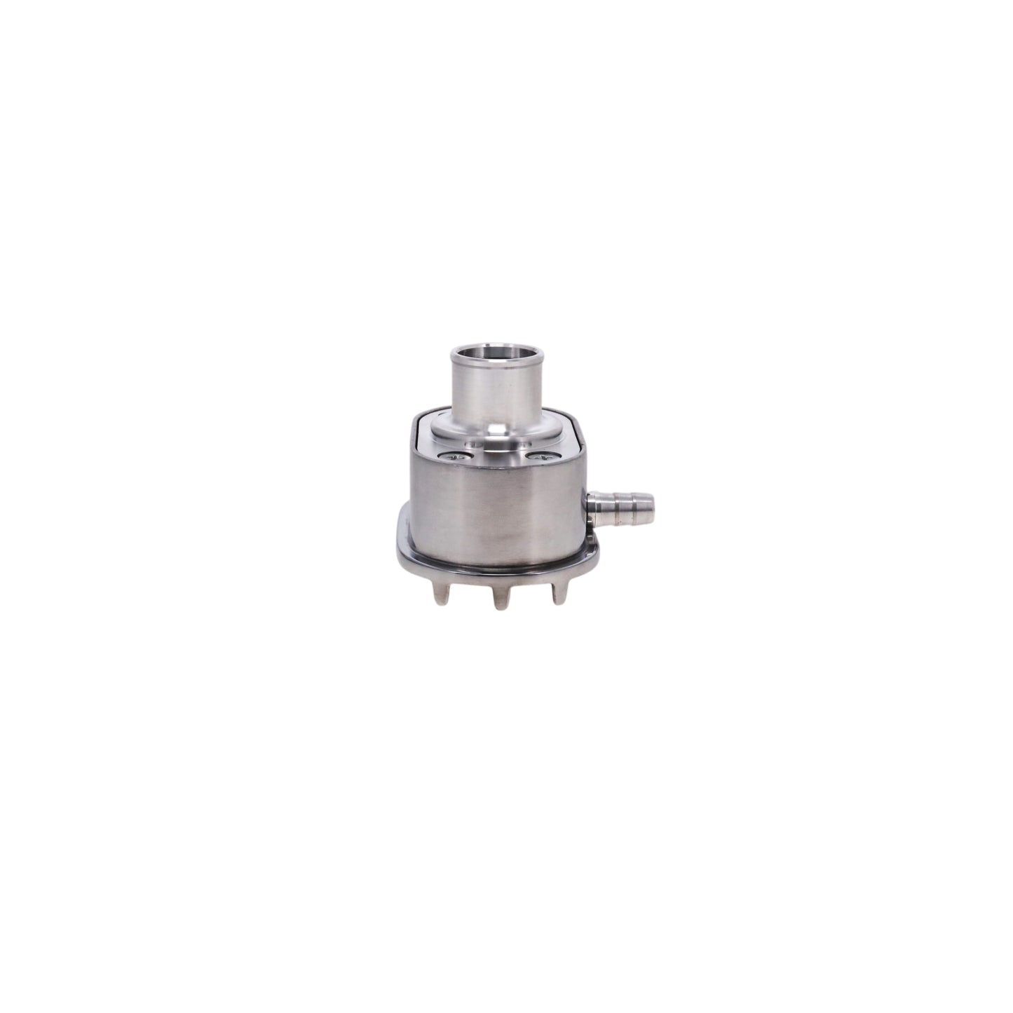 Aluminum Breather Cap, Push-In with Tube Oval Finned - Polished