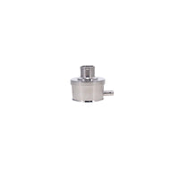Aluminum Breather Cap, Push-In with Tube Ball-Milled - Polished