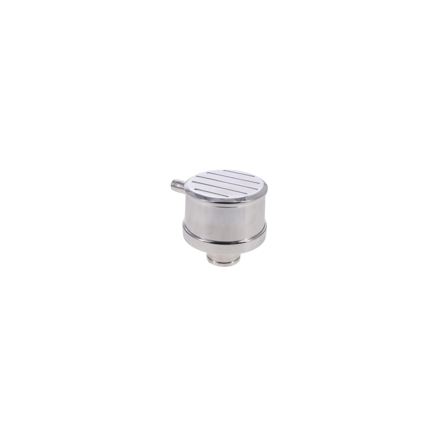 Aluminum Breather Cap, Push-In with Tube Ball-Milled - Polished