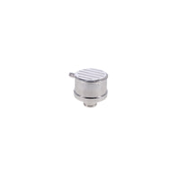 Aluminum Breather Cap, Push-In with Tube Ball-Milled - Polished