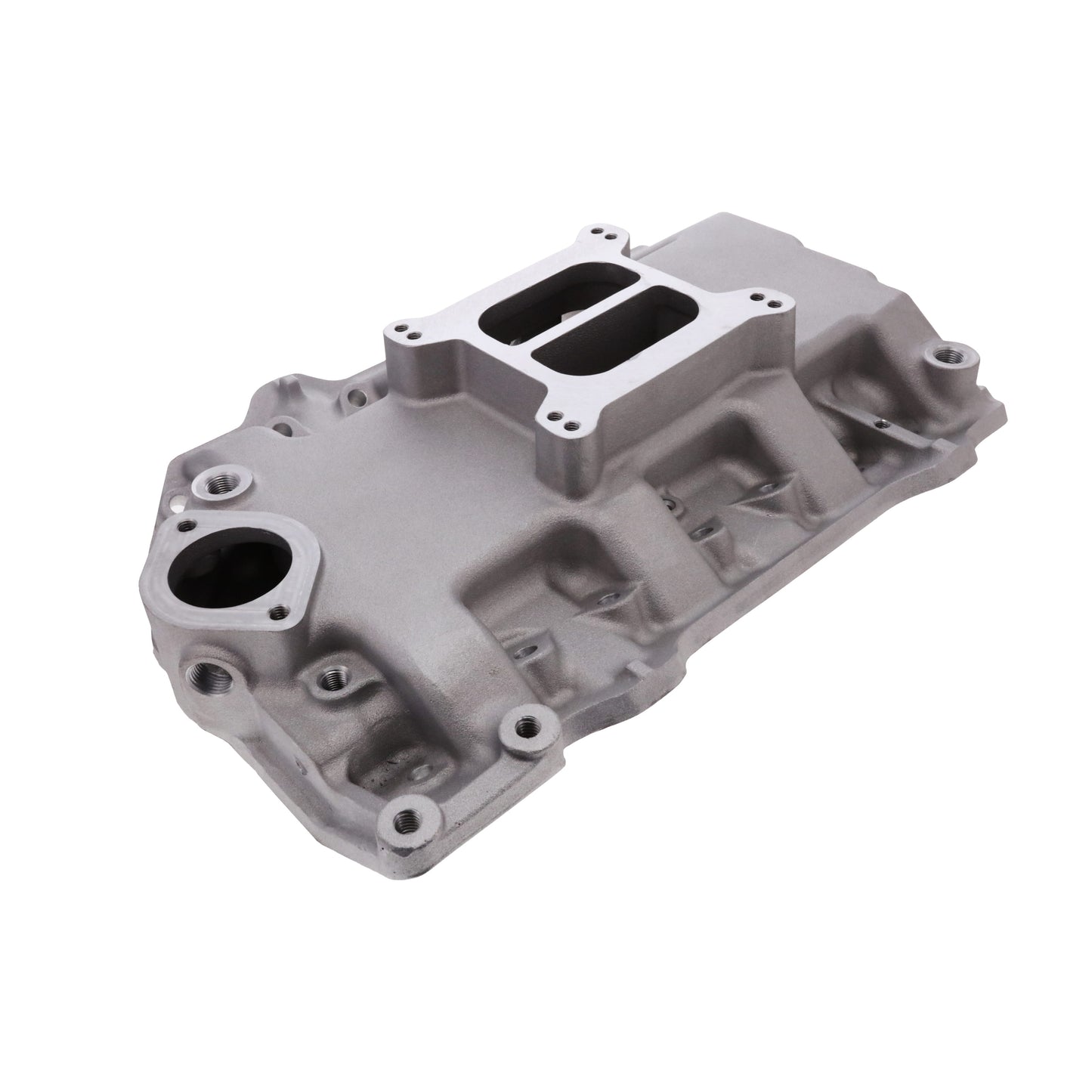 Mopar Plymouth Poly 318 Aluminum Intake Manifold, Dual Plane - Satin