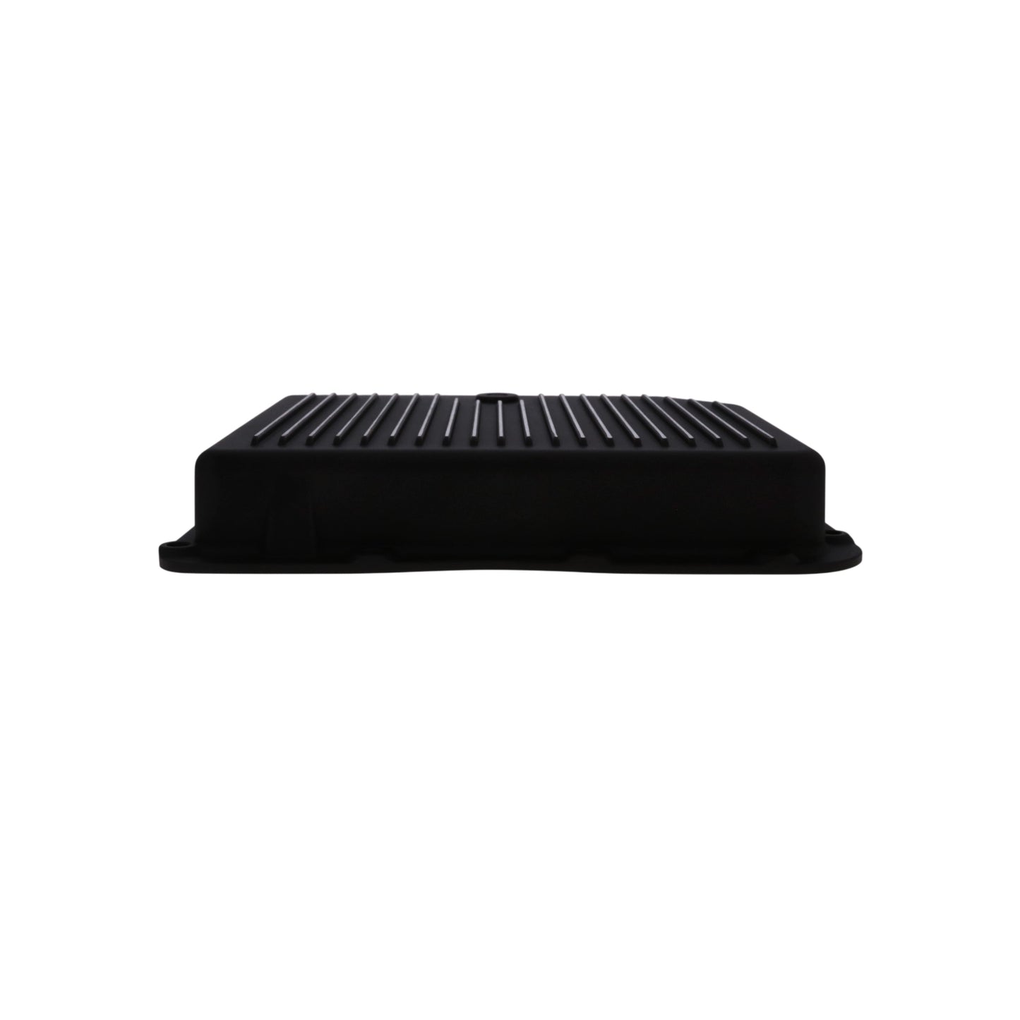 GM TH350 Finned Aluminum Transmission Pan, Stock Depth - Black