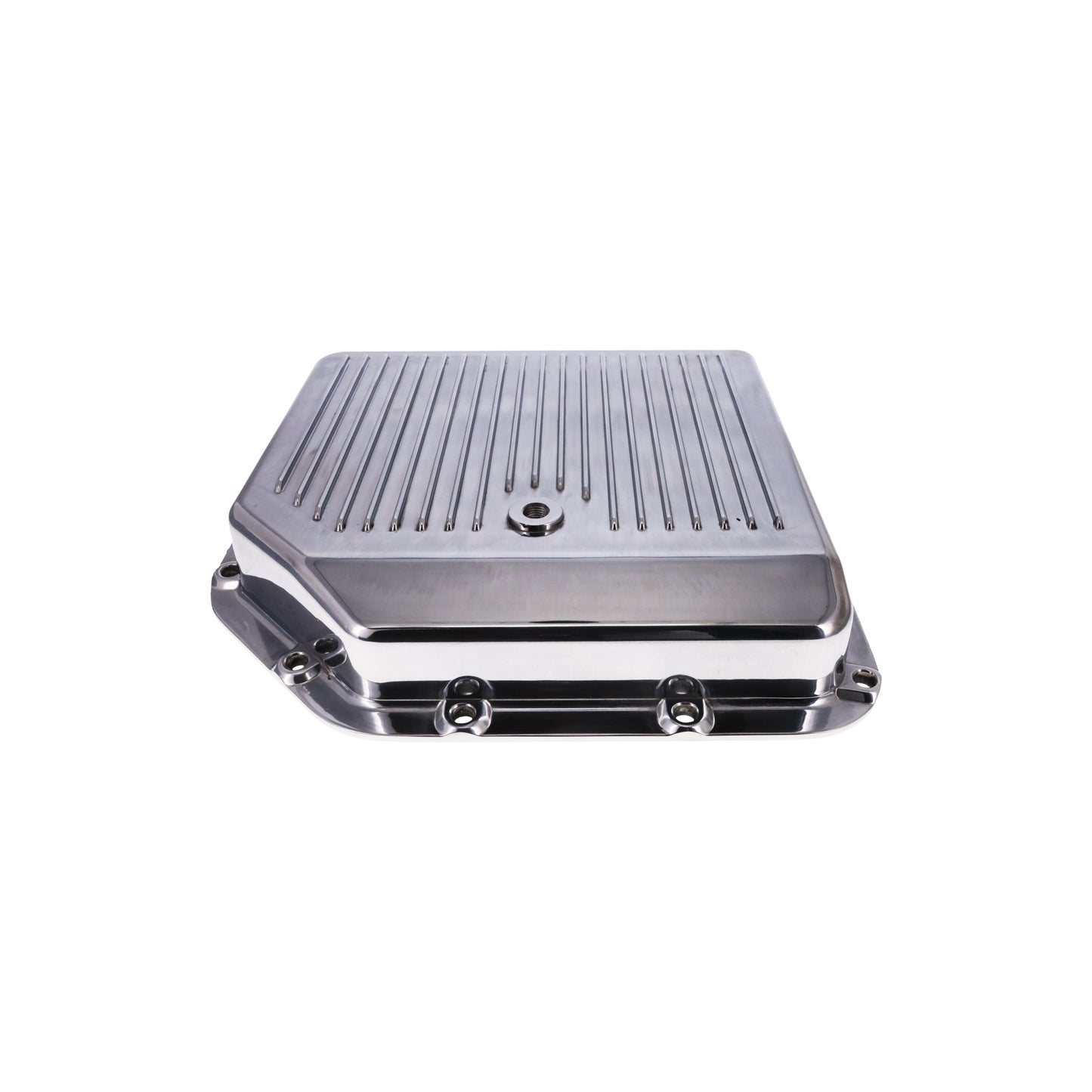 GM TH350 Finned Aluminum Transmission Pan, Stock Depth - Polished