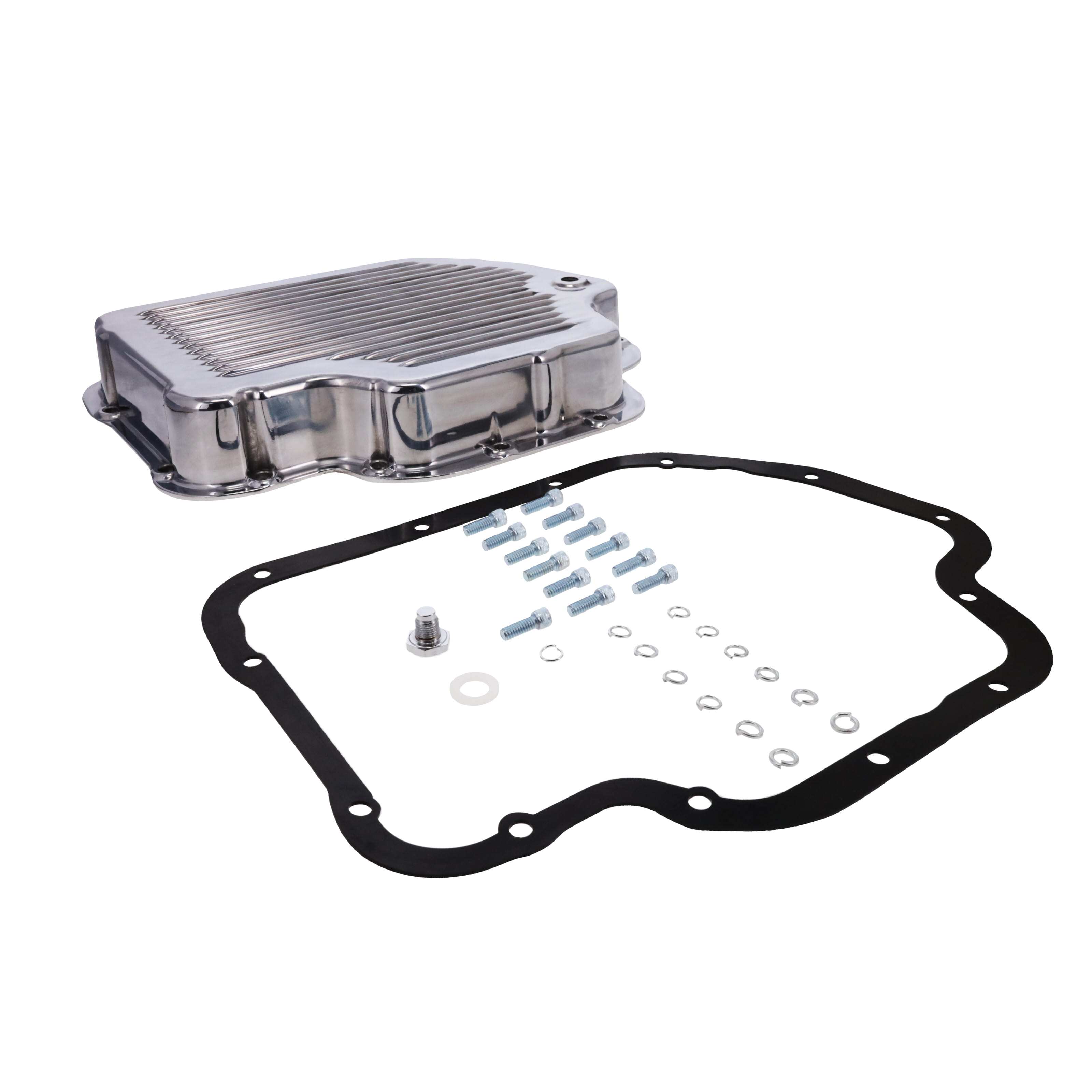 GM TH400 Finned Aluminum Transmission Pan, Stock Depth – Top