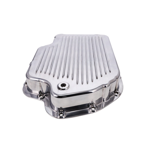 GM TH400 Finned Aluminum Transmission Pan, Stock Depth - Polished