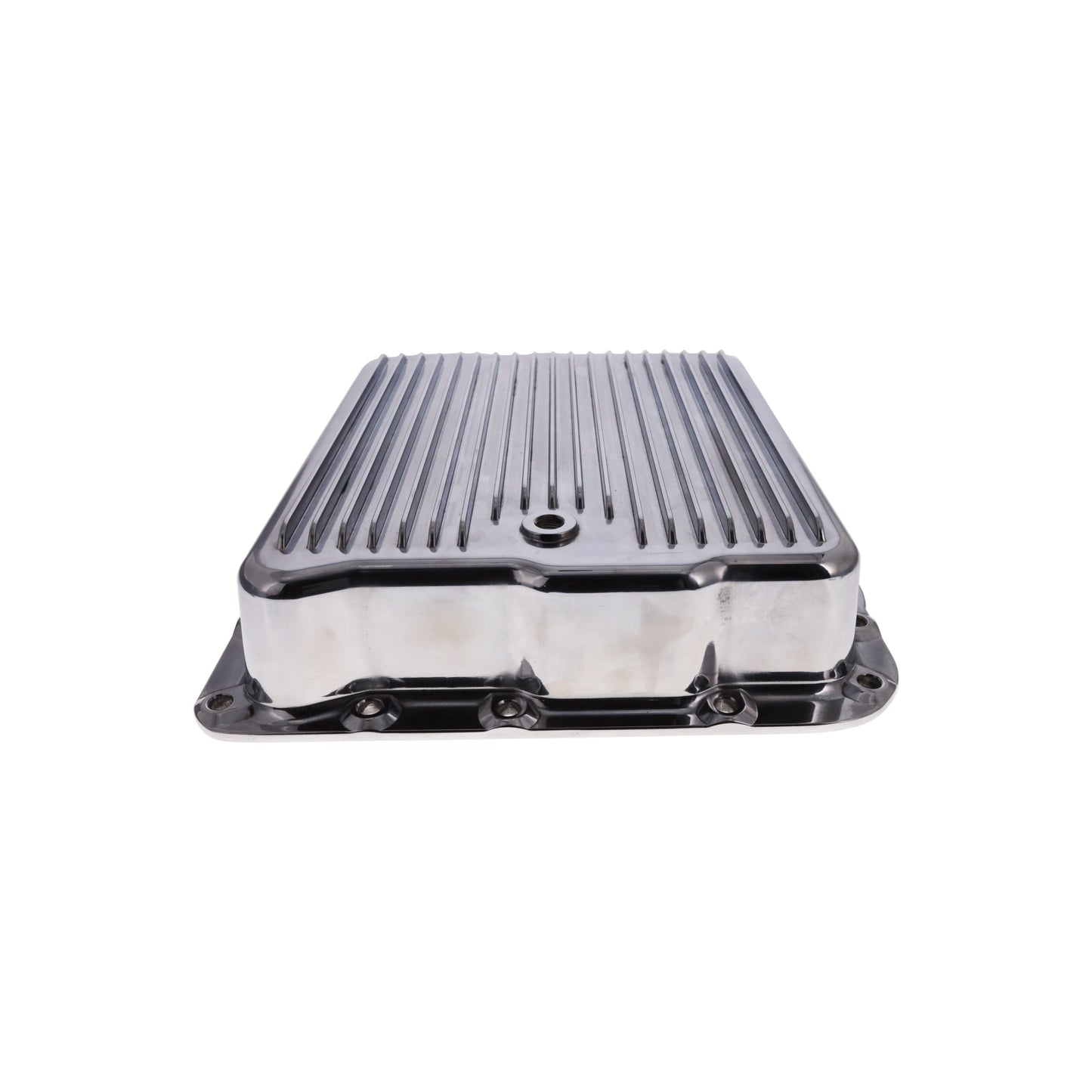 GM 700R4, 4L60, 4L60E, Finned Aluminum Transmission Pan, Stock Depth - Polished