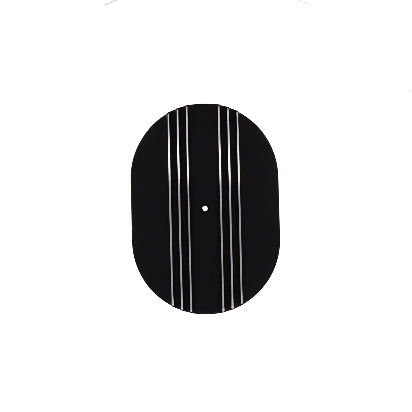 12" X 2" Center Finned Oval Aluminum Air Cleaner Kit, Paper Filter - Black