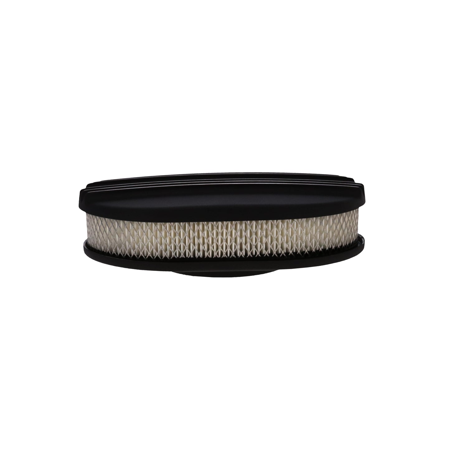 12" X 2" Center Finned Oval Aluminum Air Cleaner Kit, Paper Filter - Black