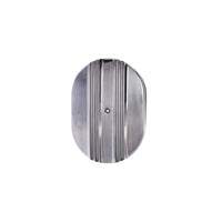 12" X 2" Center Finned Oval Aluminum Air Cleaner Kit, Paper Filter - Polished