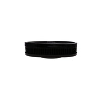 12" X 2" Oval Steel Air Cleaner Kit, Black Washable Filter, Flat Base - Black