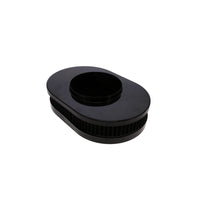 12" X 2" Oval Steel Air Cleaner Kit, Black Washable Filter, Flat Base - Black