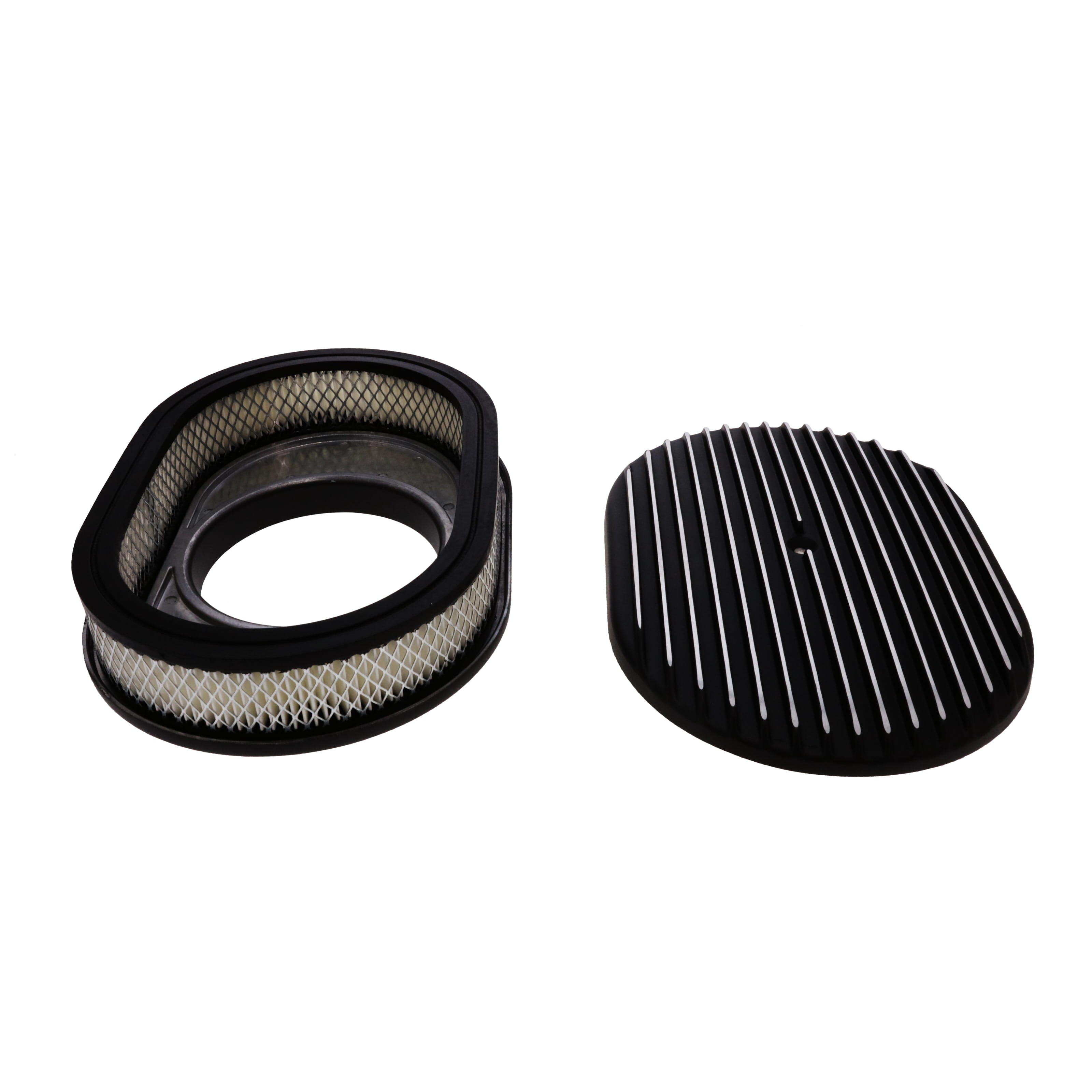 12″ X 2″ Full Finned Oval Aluminum Air Cleaner Kit, Paper – Top