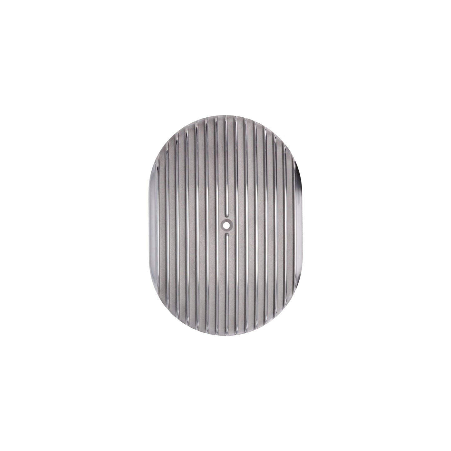 12″ X 2″ Full Finned Oval Aluminum Air Cleaner Kit, Paper Filter, Flat Base - Polished