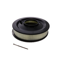 14" X 3" Full Finned Round Aluminum Air Cleaner Kit, Paper Filter, Flat Base - Black