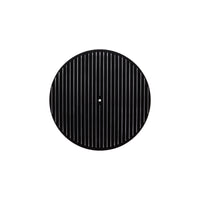 14" X 3" Full Finned Round Aluminum Air Cleaner Kit, Red Washable Filter, Flat Base - Black