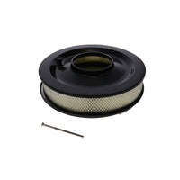 14" X 3" Center Finned Round Aluminum Air Cleaner Kit, Paper Filter, Flat Base - Black