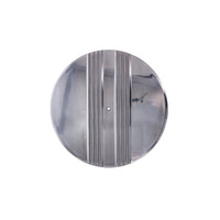 14" X 3" Center Finned Round Aluminum Air Cleaner Kit, Red Washable Filter, Flat Base - Polished