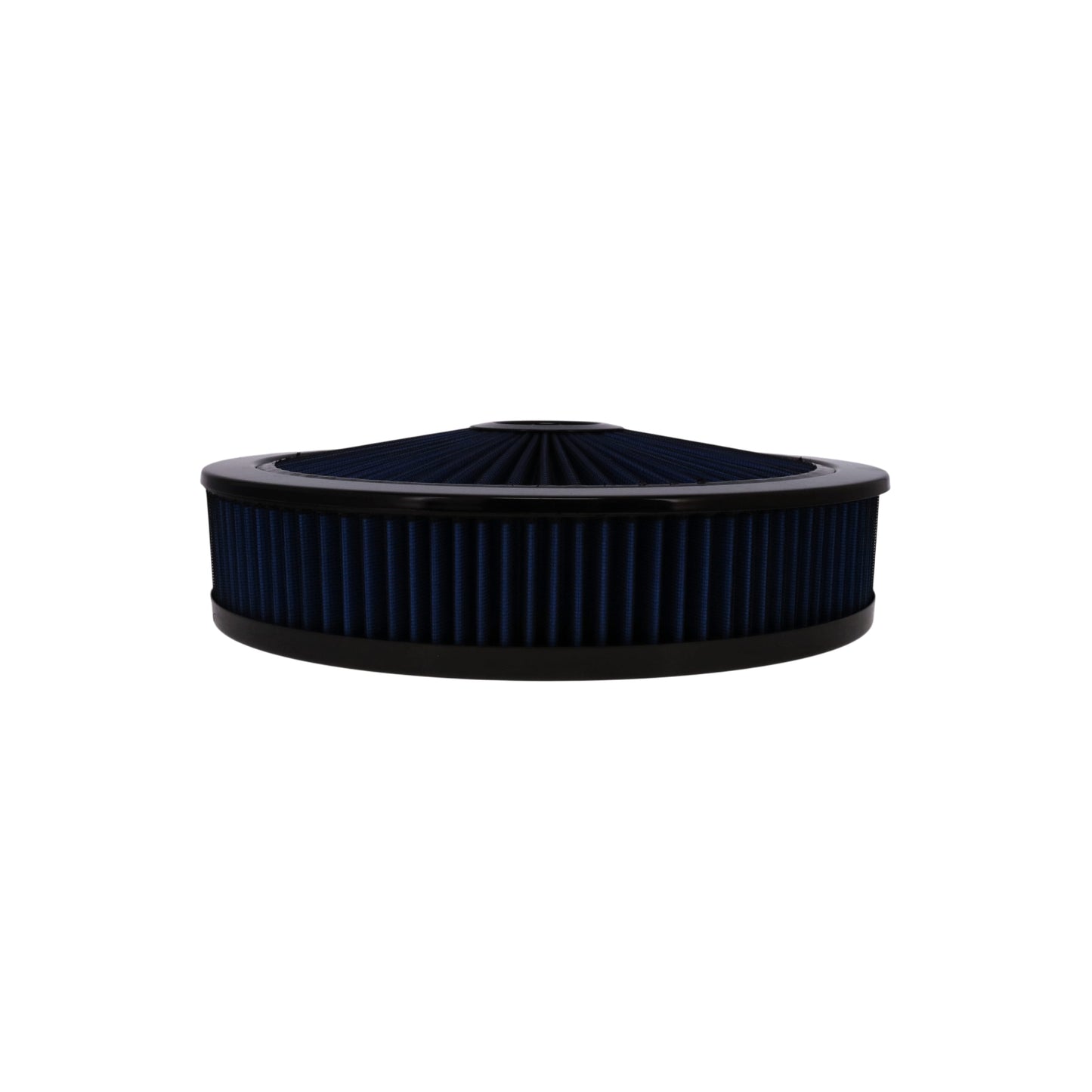 14" X 3" Round Steel Air Cleaner Kit, Blue Washable Filter, Recessed Base - Black