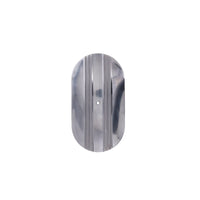 15" X 2" Center Finned Oval Aluminum Air Cleaner Kit, Paper Filter, Flat Base - Polished