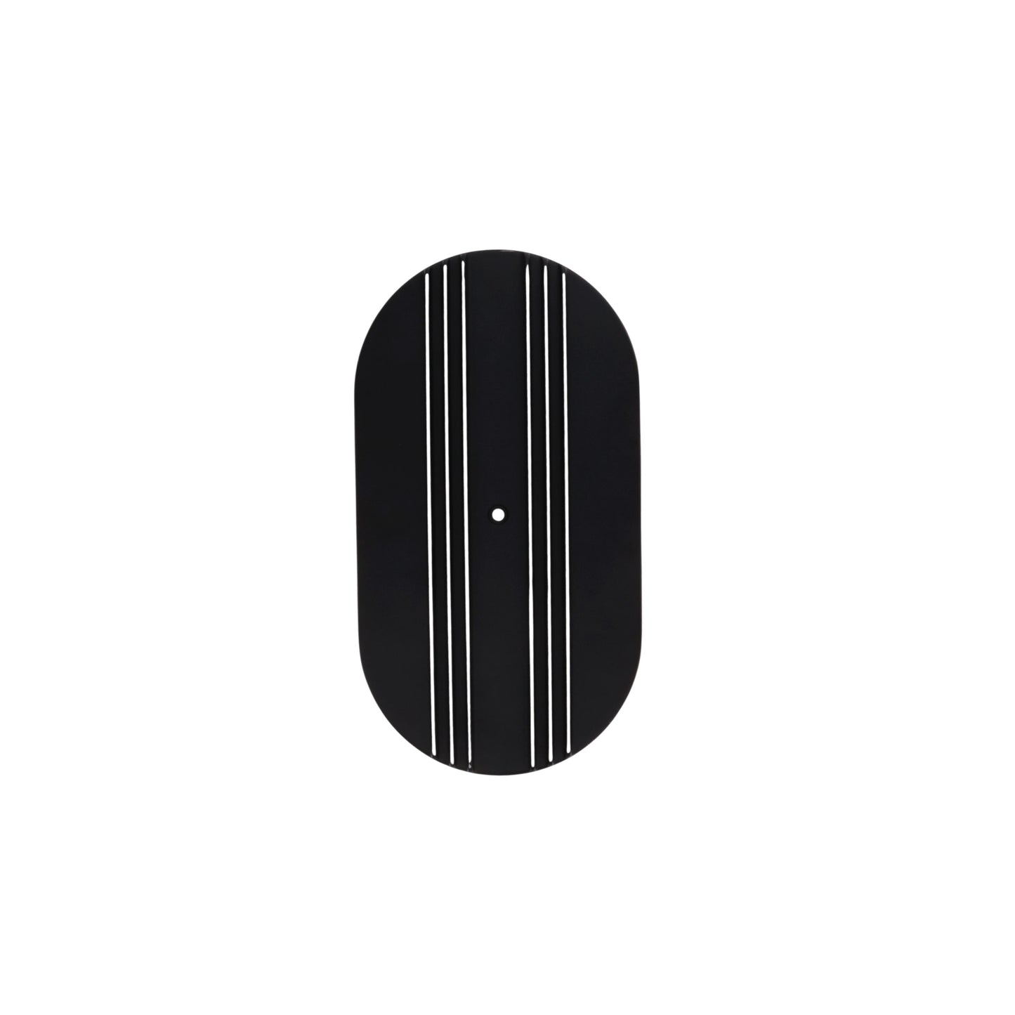 15" X 2" Center Finned Oval Aluminum Air Cleaner Kit, Red Washable Filter, Flat Base - Black