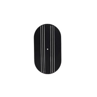 15" X 2" Center Finned Oval Aluminum Air Cleaner Kit, Red Washable Filter, Flat Base - Black