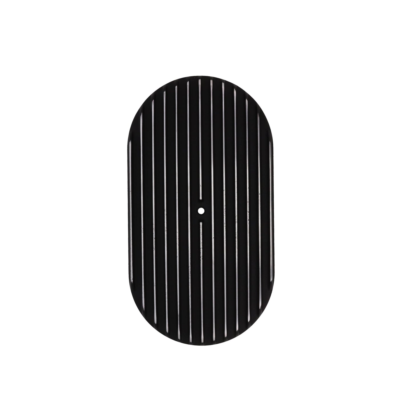 15" X 2" Full Finned Oval Aluminum Air Cleaner Kit, Paper Filter, Flat Base - Black