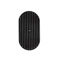15" X 2" Full Finned Oval Aluminum Air Cleaner Kit, Paper Filter, Flat Base - Black