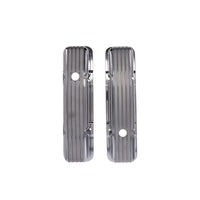 1958-1986 Chevy SB Finned Aluminum Valve Covers, 2 9/16" Ht., 1.25" Hole - Polished