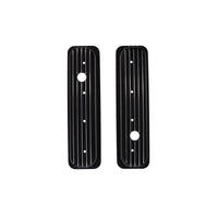 1987-2000 Chevy SB Finned Aluminum Center Bolt Valve Cover, 2 9/16" Ht., 1.25" Hole - Black