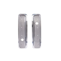 1987-2000 Chevy SB Finned Aluminum Center Bolt Valve Cover, 2 9/16" Ht., 1.25" Hole - Polished