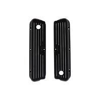 1962-2001 Ford SB 289, 351W Tall Finned Aluminum Valve Cover, 3 13/16" Ht., 1.25" Hole - Black