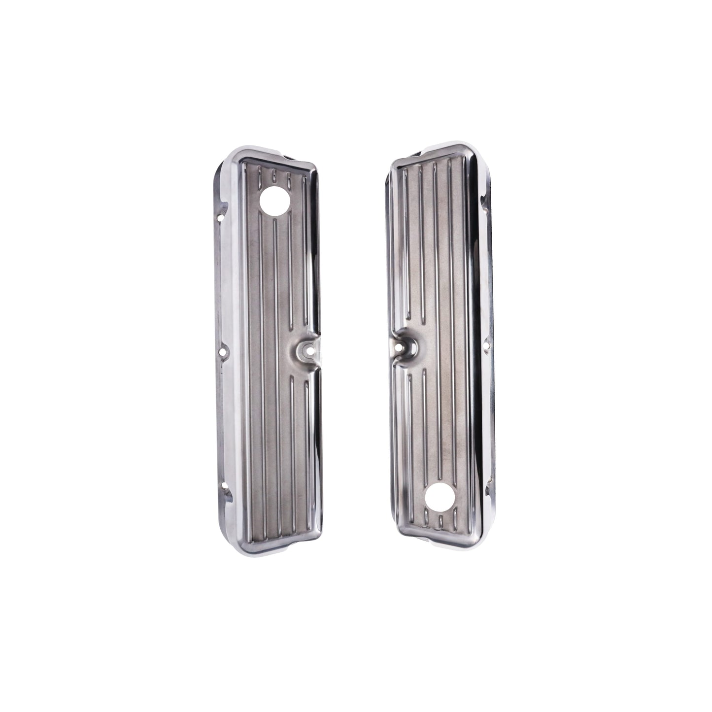 1962-2001 FORD SB 289, 351W Tall Finned Aluminum Valve Cover, 3 13/16" Ht., 1.25" Hole - Polished