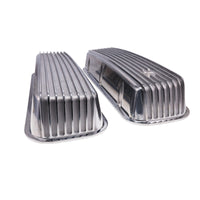 1965-1995 Chevy BB Tall Finned Aluminum Valve Covers, 3 11/16" Ht., 1.25" Hole, Polished