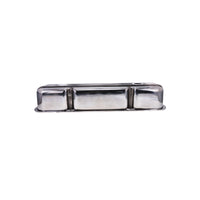 1964-1991 Mopar SB V8 Finned Aluminum Valve Covers, 3 3/4" Ex. 3 3/8" In. Ht., 1.25" Hole - Polished