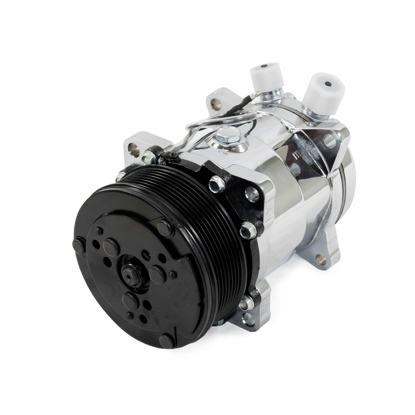 Sanden 508 Style Clutch Serpentine A/C Compressor - Chrome – Top