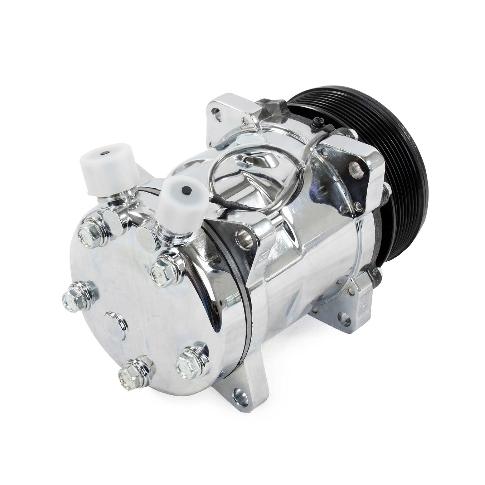 Sanden 508 Style Clutch Serpentine A/C Compressor - Chrome – Top