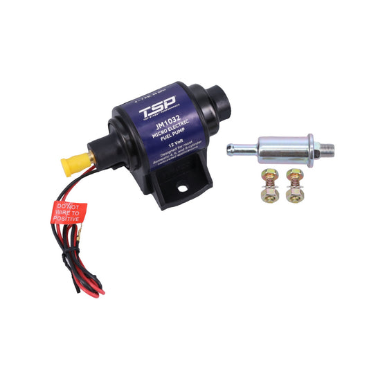 Micro electric 35 GPH fuel pump 4-7 PSI for carburetor with inline filter, Top Street Performance