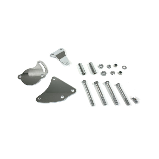 Chevrolet Small Block Short Water Pump Type II Power Steering Bracket - Chrome