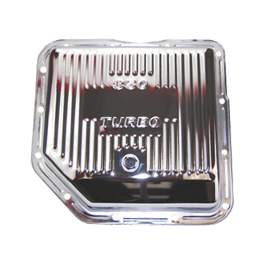 GM Turbo 350 Raised Finned Chrome Steel Transmission Pan