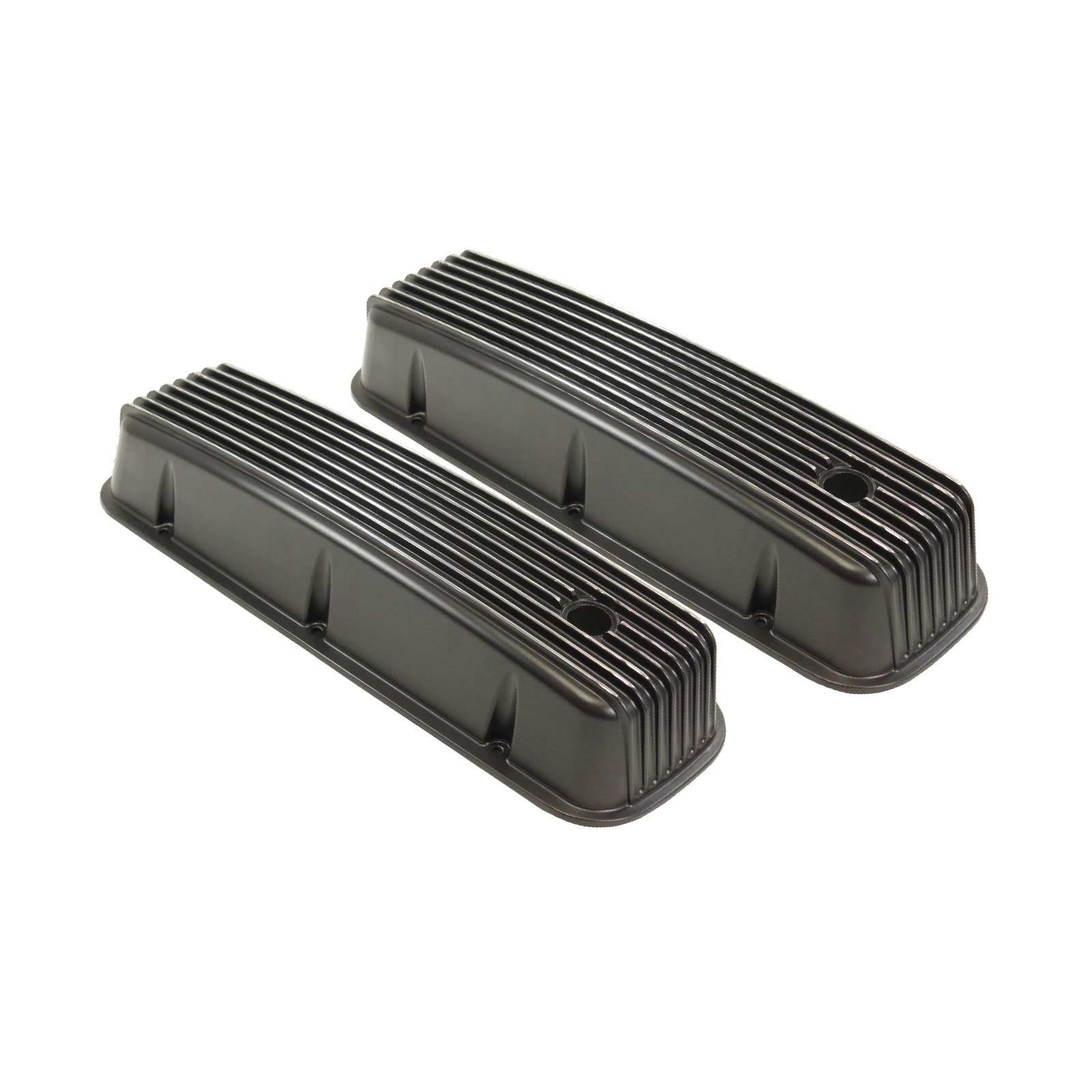 Chevy Big Block Tall Finned Black Aluminum Valve Covers – Top