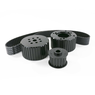 TSP_Chevy_Small_Block_Short_Water_Pump_Gilmer_Style_Pulley_Kit_Black_10090