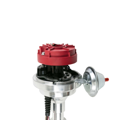 TSP_Pro_Series_Ready_To_Run_Distributor_Late_Chevy_L6_Red_Rotor_Angle_JM7723