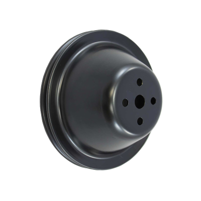 TSP_Chevy_Small_Block_Short_Water_Pump_Single-Groove_V-Belt_Pulley_Black_Steel_SP8950